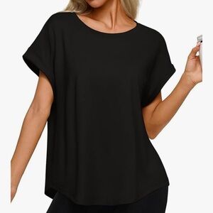 🆕 REORIA Classic Black Short Sleeve oversized Top size 2X plus size